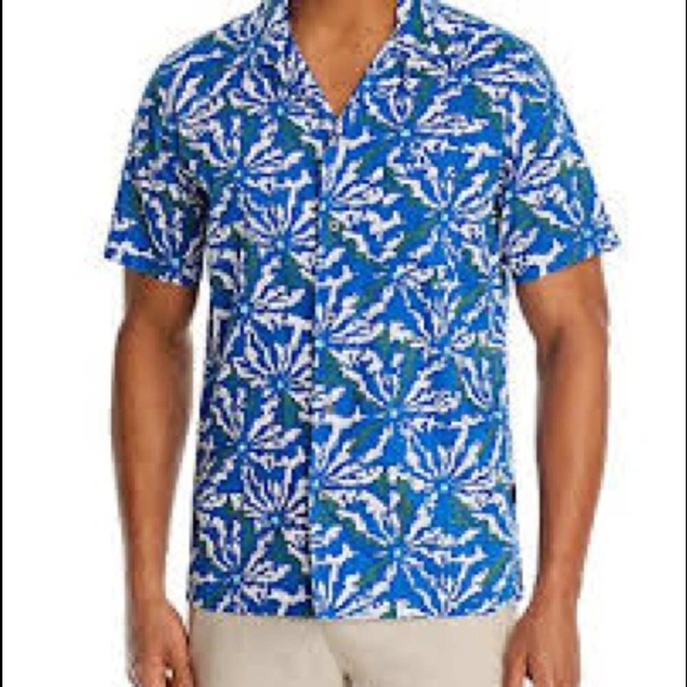 John Varvatos Star USA Floral Regular Camp Shirt